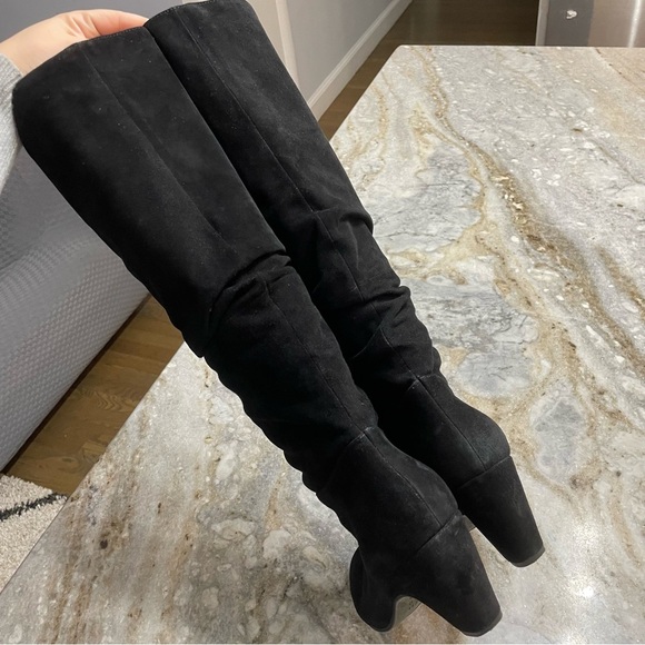 Eileen Fisher DITTO KNEE HIGH BOOT IN BLACK SUEDE Slouchy Boots Women’s 8.5 - Picture 7 of 9